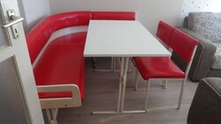 Kivételes lehetőség! Extra hosszú retró "Piroska" étkezőgarnitúra eladó!