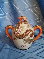 Keleti porcelán cukor tartó