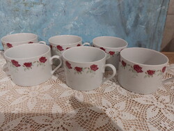 Rózsás teás porcelán csészék, bögrék nagyon mutatósak