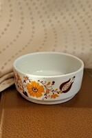 „Hollóházi porcelán tálka – retro népi mintás, 70-es évek”