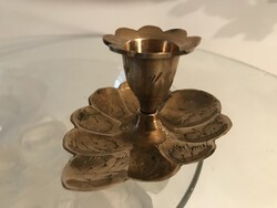 GYERTYATARTÓ - RÉZ - VIRÁG - 8 x 4 cm - GYERTYA - 1,5 cm - HIBÁTLAN