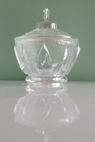 Art deco bonbonier (Huta Hortensja? ) üveg cukor tartó 13 cm