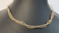 Vintage 925-ös ezüst + 8 karátos arany hálós nyakék