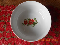 Zsolnay mikulásvirág mintás kompótos tál