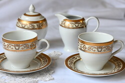 Porcelán teás szett – Fine Royal Porcelain Studio Collection 2 csésze + cukortartó + kiöntő