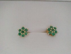 SMARAGD köves aranyozott ezüst fülbevaló áron alul eladó