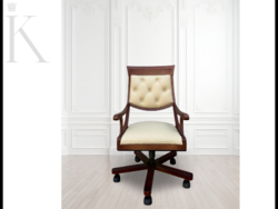 Elegáns Chesterfield stílusú bőr íróasztal forgószék