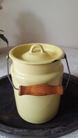 Sárgaszínű zománcozott tejeskanna 3L.