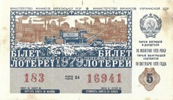 5 rubel 1979 Lottó, sorsjegy Oroszország Szovjetunió