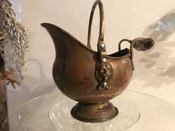 KASPÓ - RÉZ - ANTIK - 19 x 16 cm + FÜL - 8 cm - PORCELÁN - HIBÁTLAN