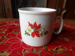 Zsolnay mikulásvirág mintás bögre I