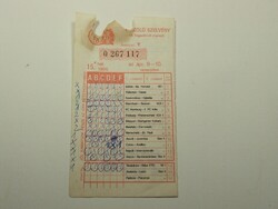 Régi Totó igazoló szelvény 1988.