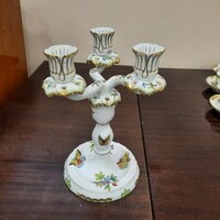 Herendi Viktória mintás 3 ágú porcelán gyertyatartó