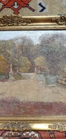 Rácz Sándor  (1874)"Páris." Gyönyörűen megfestett olaj-vászon festmény. 55x44 cm keret nélkül.