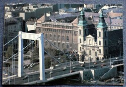 Budapest - Erzsébet híd, Belvárosi templom, piaristák - fotó képeslap