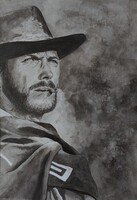 Clint Eastwood tus porté 25x35 cm
