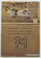 Aranycsapat Puskás. Magyar-Angol 7:1 dedikált Grosics Buzánszky labda foci futball
