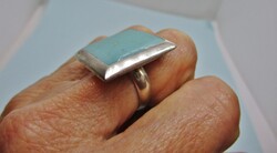 Gyönyörű art deco stílusú ezüst gyűrű nagy türkiz kővel