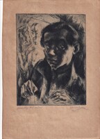 Hincz Gyula (1904-1986): Önarckép két nővel 1925.