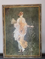Flora fali kép egyedi kerettel - pompeji freskó