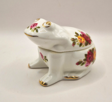 Angol fine bone china porcelán béka cottage rosé 8cm