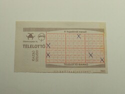 Régi Telelottó igazoló szelvény 1980-1990-es évek
