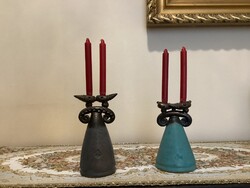 Kerámia absztrakt gyertyatartók a 70-és évekből