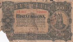 500 Korona 1923    A képen látható állapotban