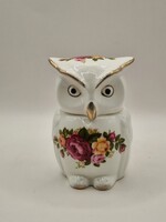 Angol fine bone china porcelán bagoly cottage rosé 10.5cm