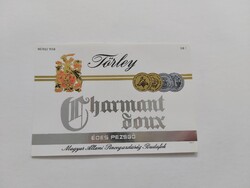 Törley Charmant doux édes pezsgő címke, italos címke 0.8 l  - Magyar Állami Pincegazdaság Budafok