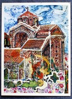 Bitola (Macedónia)- Szt Klement templom - 13 éves Bach Richárd festménye Nemzetközi Alkotótábor 1998
