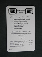 Kártyanaptár,ATI autóközlekedési tanintézet,Pécs,Komló,Mohács,Szigetvár, 1991  (2)