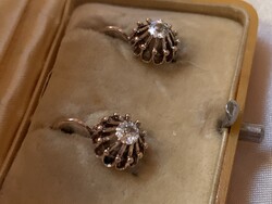 Antik arany fülbevaló 0,34 ct gyémántokkal