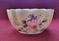 Royal Doulton angol porcelán tál tálka kínáló asztalközép rózsa virág mintával arany széllel