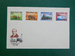 FDC pár: 1979. A vasút fejlődése - George Stephenson - bélyegzés nélkül