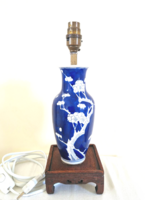 Kínai porcelán váza kèk fehèr làmpa 34cm