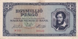 1.000.000  Pengő  1945  ( Alacsony Sorszám ) A képen látható állapotban