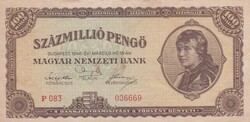 100.000.000  Pengő  1946  A képen látható állapotban