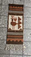Retro Németh Éva  madaras páva falvédő falikárpit faliszőnyeg mid-century modern