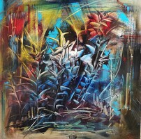 Baján Ildikó festmény 50 x 50 cm.