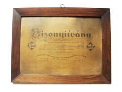 ​Ipartestületi bizonyítvány 1914-es 5 koronás okmánybélyeggel