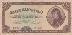 100.000.000  Pengő  1946  A képen látható állapotban