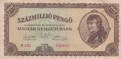 100.000.000  Pengő  1946  A képen látható állapotban