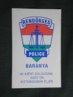 Kártyanaptár,Baranya megyei Rendőrség,Police,Pécs,1993  (2)
