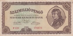 100.000.000  Pengő  1946  A képen látható állapotban