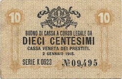 10 centesimi 1918 Velence Olaszország 2.