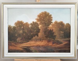 Szép galériás tájkép festmény Fedor János  82x62 cm kerettel