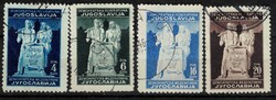 Jugoszlávia - Mi:YU 487II-488II,490II-491II - U - Kat. ért.: 12.00€ (latin írás felül) (sortöredék)