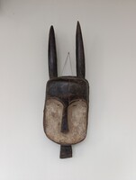 Afrikai maszk antik antilop patinás fa Kwele népcsoport Gabon africká maska D4 927 5598