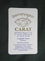 Kártyanaptár,Csongrádi Ferenc,Carat benzinkút,pécs,1994 (2)